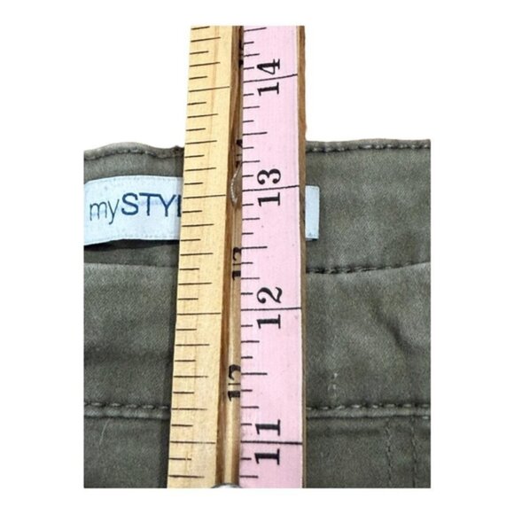 mySTYLE Cargo Pants Womens Plus 18 Olive Drawstring Jogger Pockets Tapered Leg - Picture 5 of 8